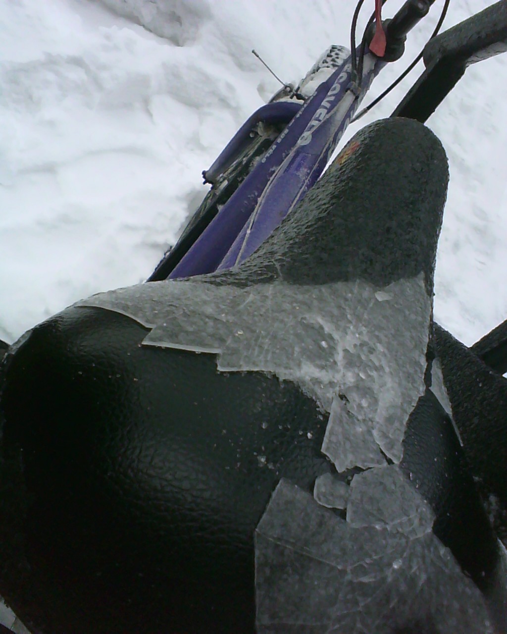 Ice-covered bicycle